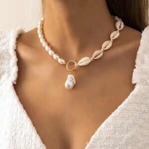 Beachside Elegance Baroque Pearl Necklace